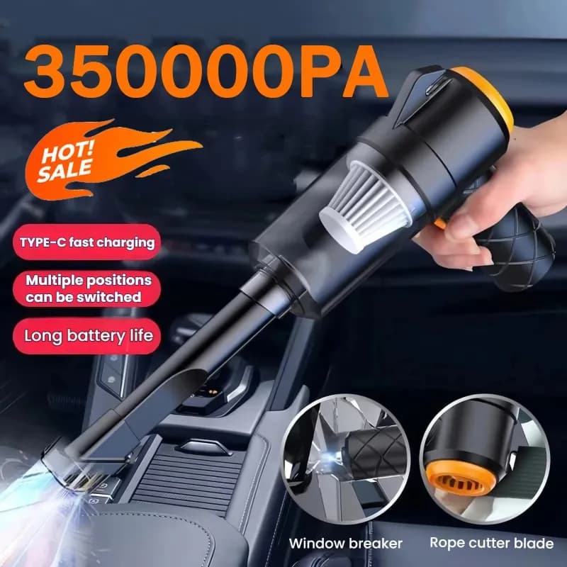 Aspirapolvere per Auto Senza Fili 350000PA 6 in 1 Portatile ad Alta Potenza Ricaricabile con Forte Aspirazione e Funzione Soffiante 2026 Nuovo