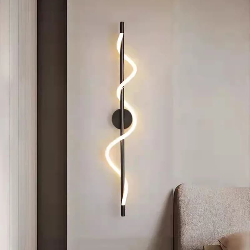 Minimalist Designer Metal Silicone Strip LED Wall Lamp Decoration Creative Art Bedroom Bedside Living Room Background Wall Lamp