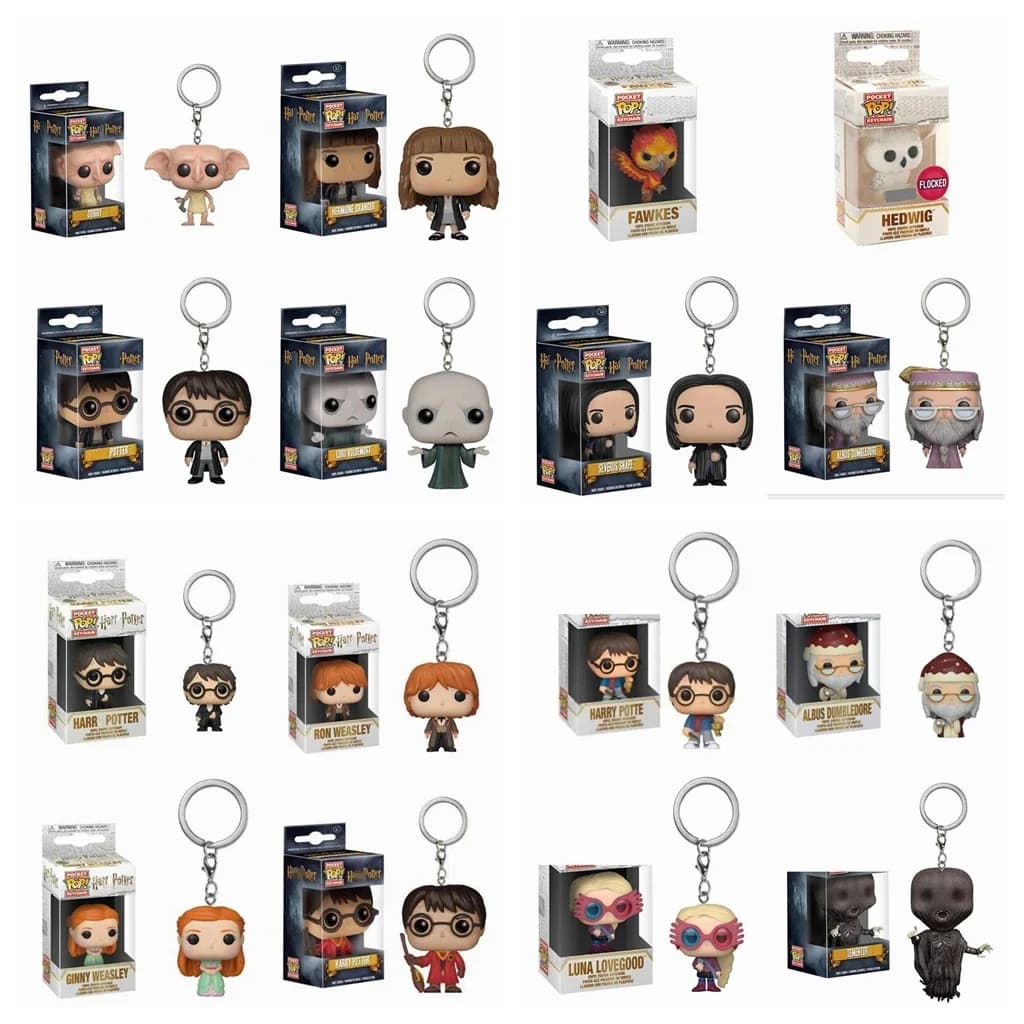 Funko POP Portachiavi Serie Hermione Ginny Ron Hedwig Snape Fawkes Dementor Luna Pocket Pop Portachiavi Catena Giocattolo