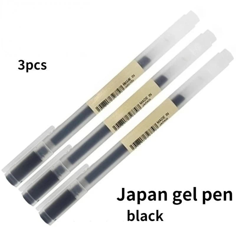 Set di 3 Penne Gel Stile Giapponese 0.38mm/0.5mm Inchiostro Nero/Blu/Rosso/Blu Scuro, 4 Colori, Cancelleria per Ufficio e Scuola, Offerta Speciale