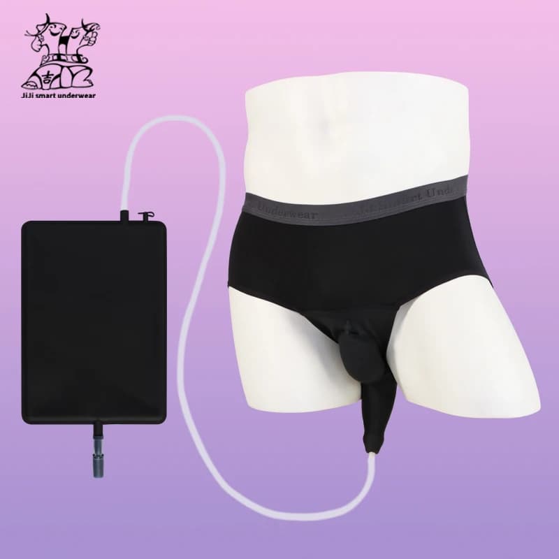JJ Orinatoio in silicone indossabile intelligente con borsa per urina da collezione protettiva 1000ml Cateteri urinari riutilizzabili per biancheria intima per incontinenza