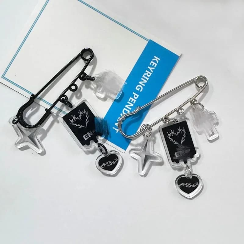ENHYPENED Double Sided Printed Acrylic Pins Brooches Keychain Charms Kpop Idol Fan Merchandise Decorative Gift Cute Backpack