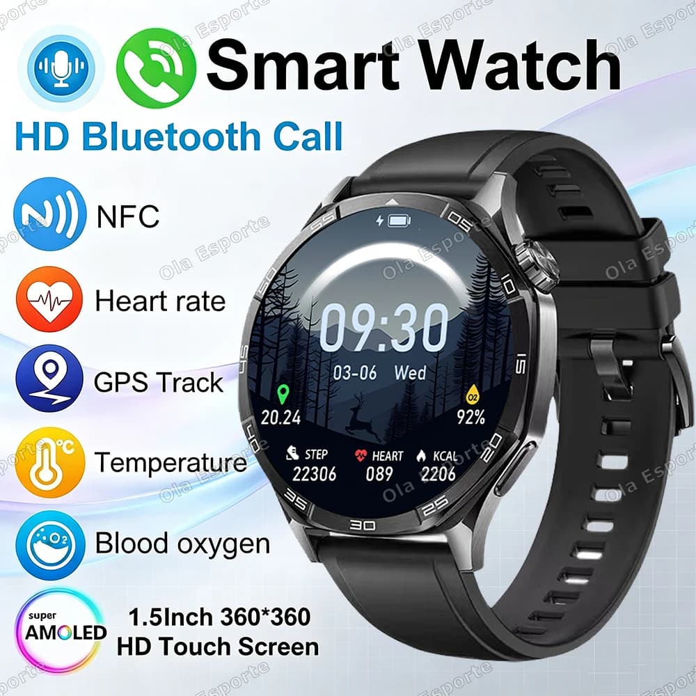 Smartwatch Man Women Wristwatch 1.52inch Touch screen Bluetooth Call Message Notification Health Monitor Sports Smart Watch Ht30