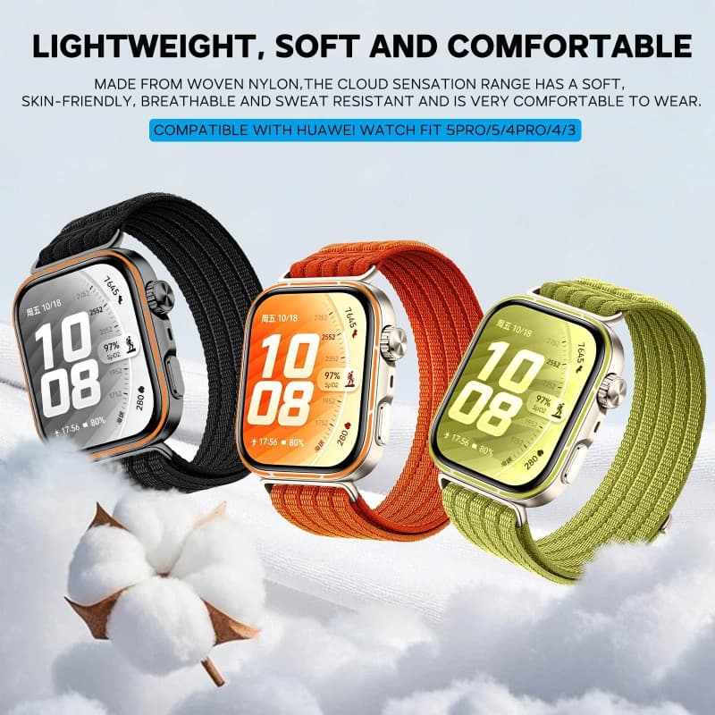 3pcs Original 1:1 Band For Huawei Watch Fit 5 4 3 Strap Breathable Sport Nylon loop Bracelet Correa Huawei Watch fit4/5 Pro belt