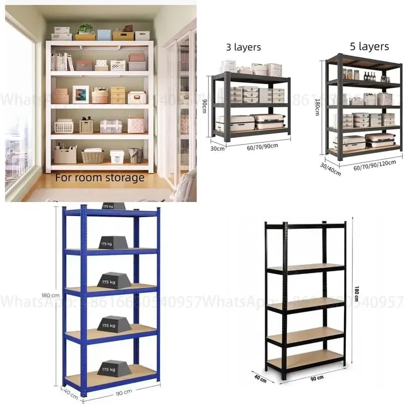 Flying Jerry Garage Storage Shelves 5-Tier Steel Shelving Unit 2920LBS Heavy Adjustable Boltless Plug-In Organizer Rack