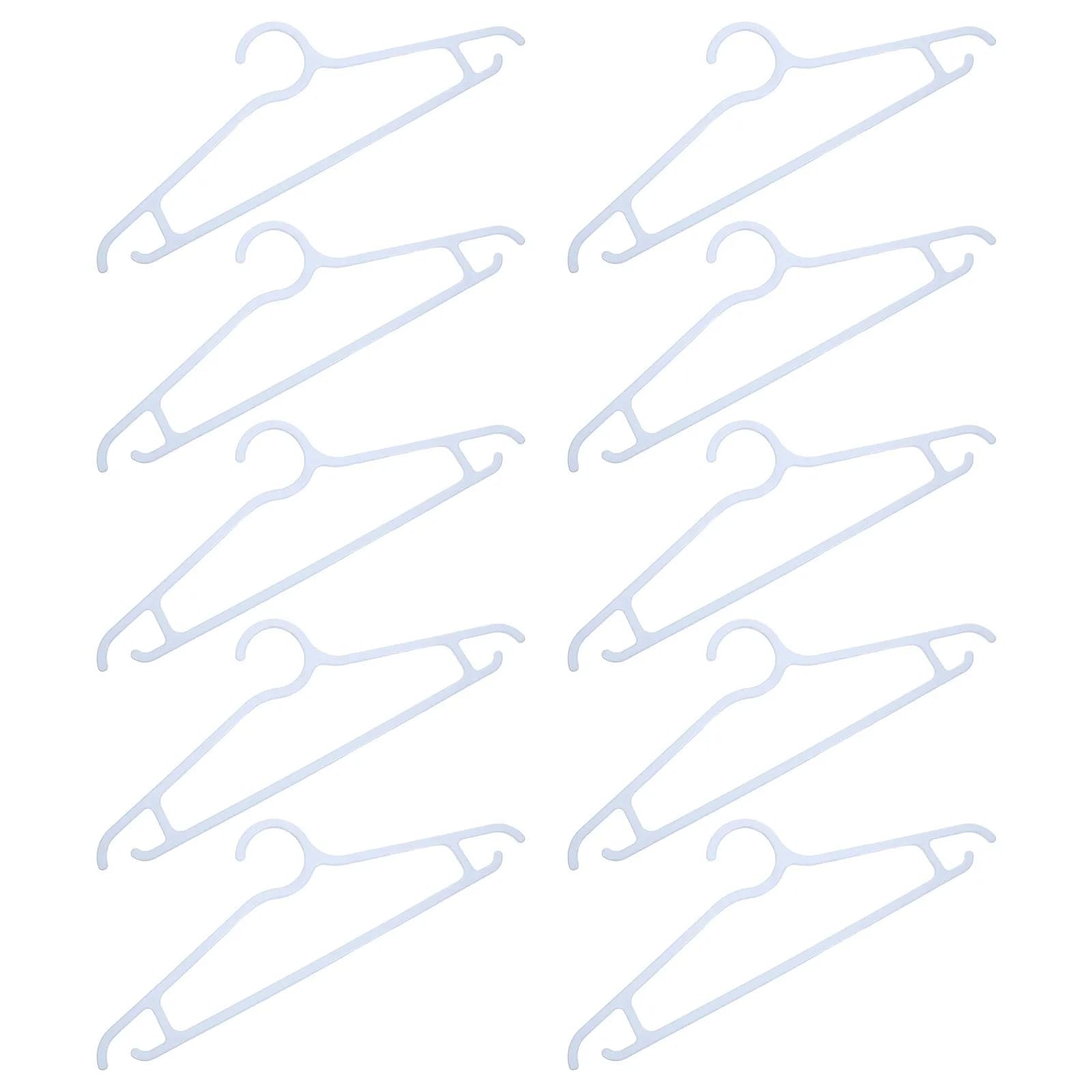 10Pcs Traceless Clothes Hangers Short Neck Plastic Hangers for Wet Dry Clothes Sweaters Shirt Drying Closet Coat Jacket Suits