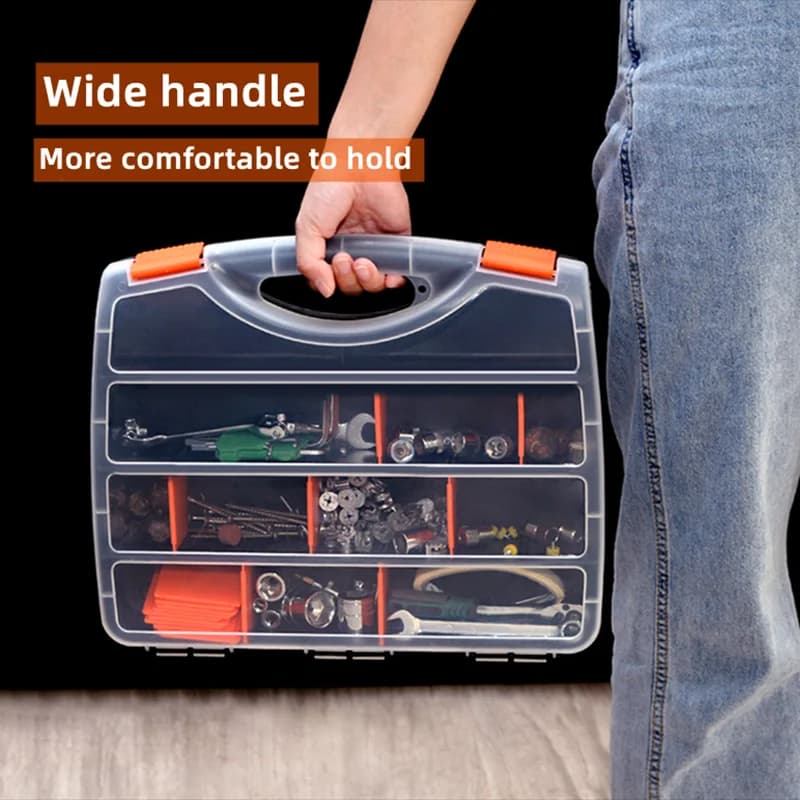 Plastic Tool Parts Box Storage Screw Box Tool Classification Electronic Drill Bit Accessories Thickened Grid Box