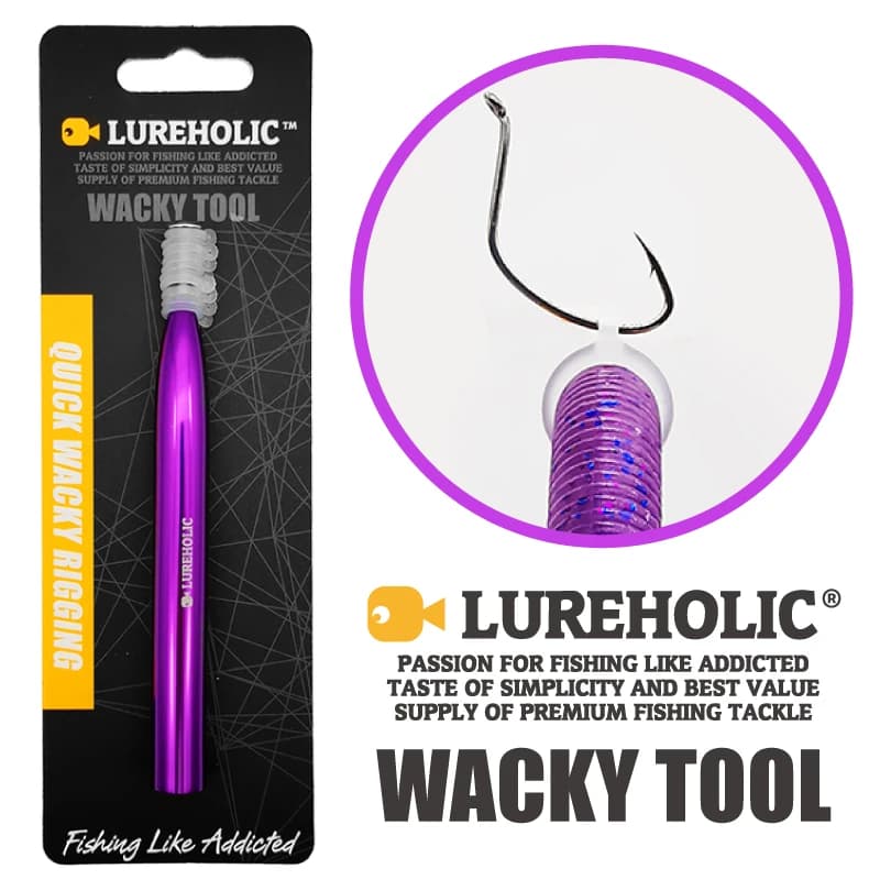 LUREHOLIC 8mm 12mm Stravagan tool with 10 extravagant rings for Verme Wacky Rig Neko Rig Bass Lure Fishing Wacky Rings