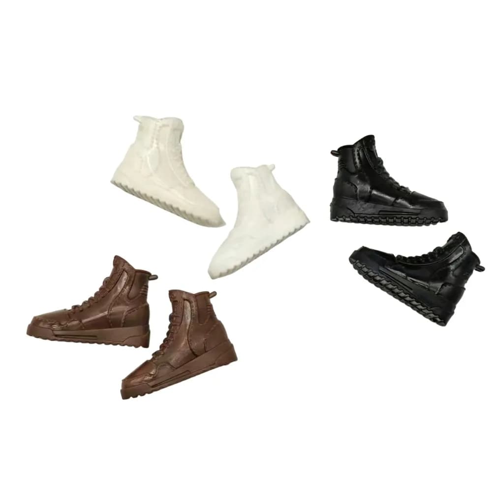 1Pair High Quality Fashion 1/6 Shoes Plastic Multistyles Male Boots Casual Wear Shoes Fit Foot Length 2cm Dolls