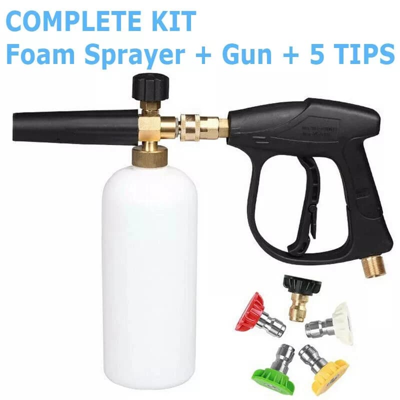 Idropulitrice ad alta pressione Pentola in schiuma PA 1/4 "Spina rapida Pistola a spruzzo universale Ugello per cannone per schiuma di neve per uso domestico Pistola ad acqua per lavaggio auto