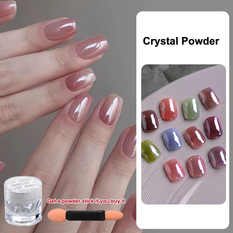 1g di placcatura a specchio in polvere di cristallo per nail art lucido trasparente al chiaro di luna bianco Aurora polvere decorazione per unghie salone per unghie
