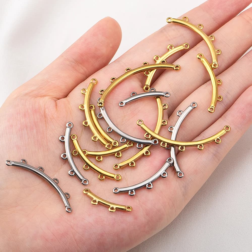 Connettori a 2, 3, 4, 5 Anelli in Acciaio Inossidabile per Bracciali e Collane, Chiusure Multistrato, Forniture per Creazione di Gioielli, Componenti Fai-da-Te
