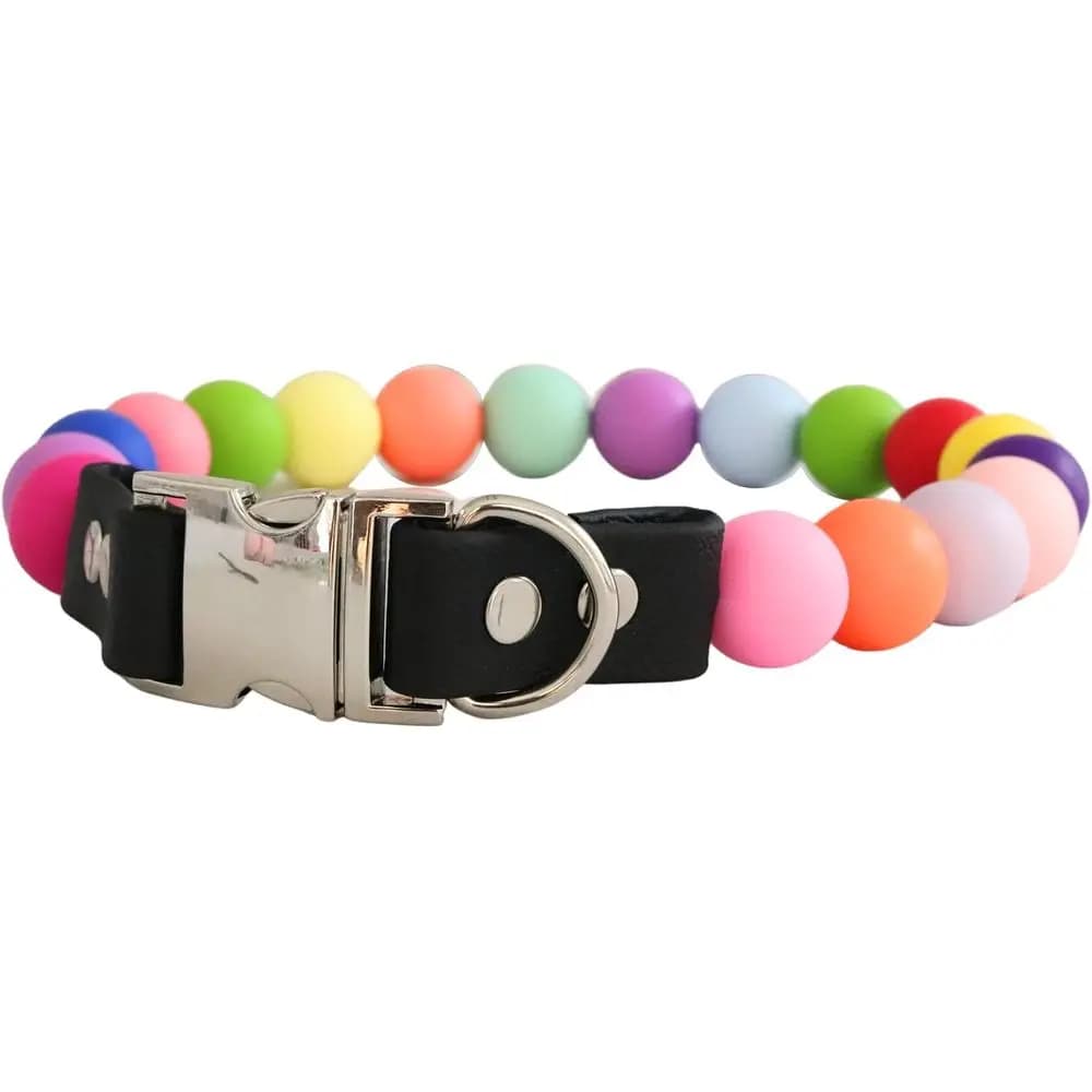 Pet Collar or Small Medium and Large Dogs Beaded Silicone Dog klace Handmade Girl Bling ancy emale Cats Pretty Pearls Perla