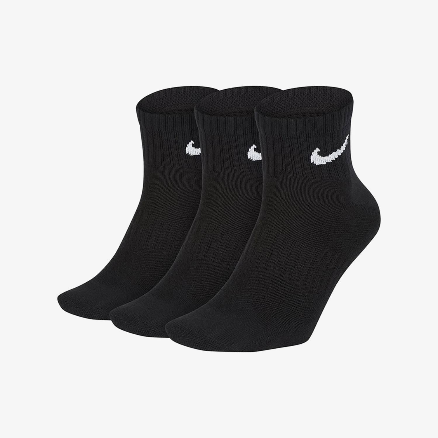 Nike Genuine Men's and Women's Comfort Sport Running Breathable Mid-Calf Socks, Three-Pack, SX7677-010