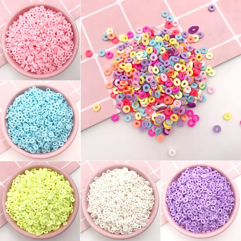 100 g/lotto Cerchio Vuoto Morbida Argilla Fette Polymer Spruzza per Slime Materiale di Riempimento Arti Del Chiodo Mestieri Della Decorazione Della Decorazione FAI DA TE 5 millimetri
