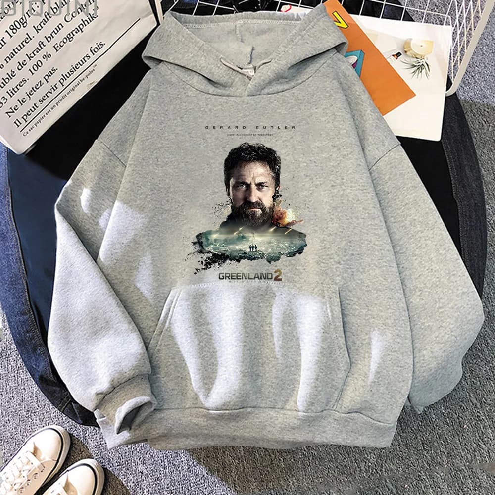 Felpa con cappuccio estetica Greenland 2 Migration Movie Felpa grafica unisex Felpa con cappuccio allentata High Street alla moda a maniche lunghe