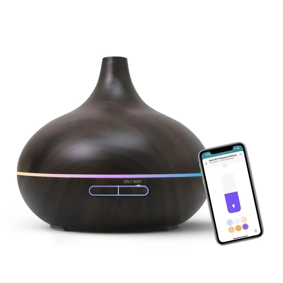 Meross Smart WiFi Diffusore di oli essenziali in legno Umidificatore d'aria Controllo vocale Humificador per camera da letto Piante domestiche Supporto HomeKit