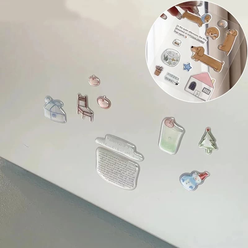 Nuovo set di simpatici adesivi per computer, divertenti adesivi decorativi tridimensionali per agenda in gelatina, adesivi per telefoni cellulari