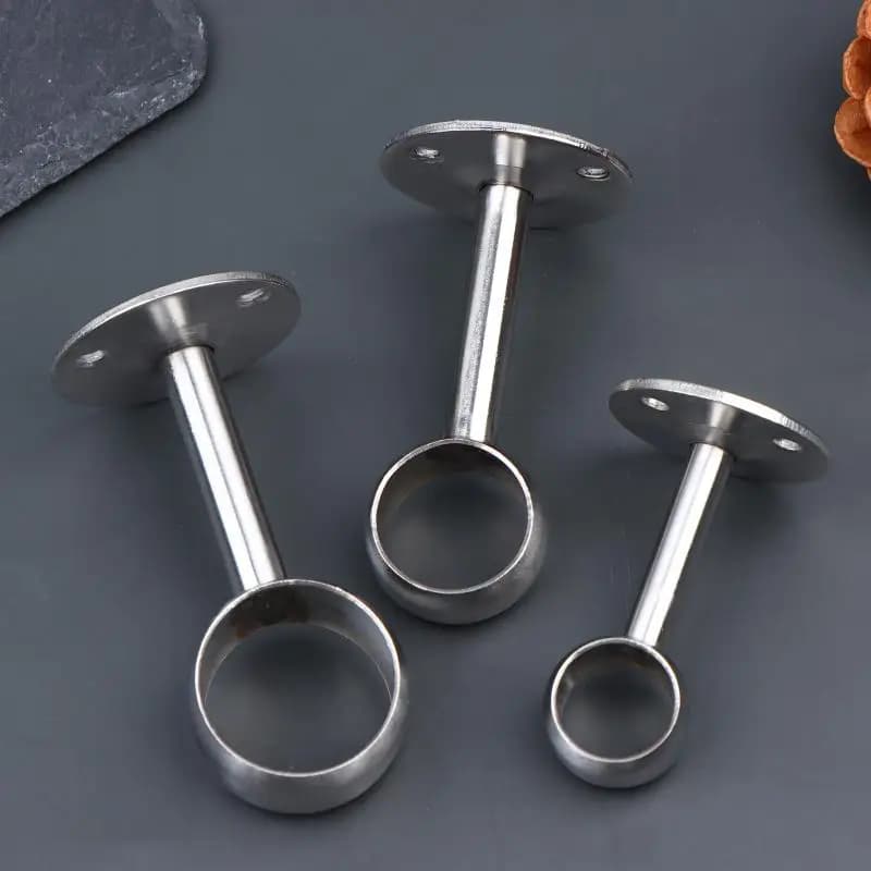 2Pcs Stainless Steel Flange Rod Holder 19-32MM Curtain Ceiling Mount Brackets for Windows Easy Install Sturdy Support