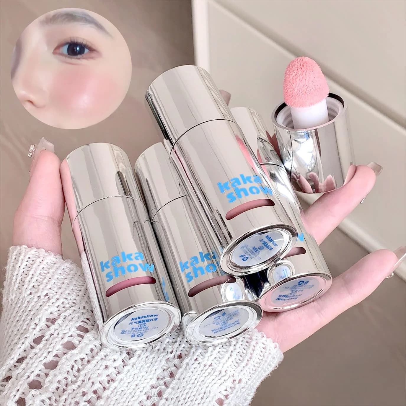 Kakashow Vitality Fard liquido Idratante Acqua leggera Trucco a lunga durata Rouge liquido facile da sbavare