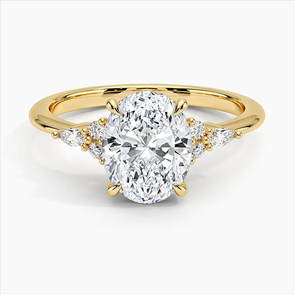 Anelli Moissanite 2CT da donna in argento sterling 925 con placcatura in oro bianco giallo 18 carati, anello di fidanzamento da donna, colore D VVS1 GRA