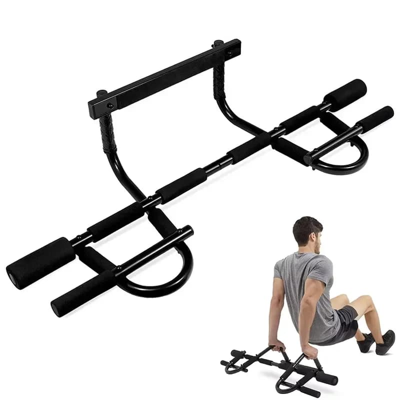 Heavy Duty Steel Door Frame Pull Up Bar Home Gym Upper Body Exercise Equipment Multi Grip Horizontal Bar with ABS Handles