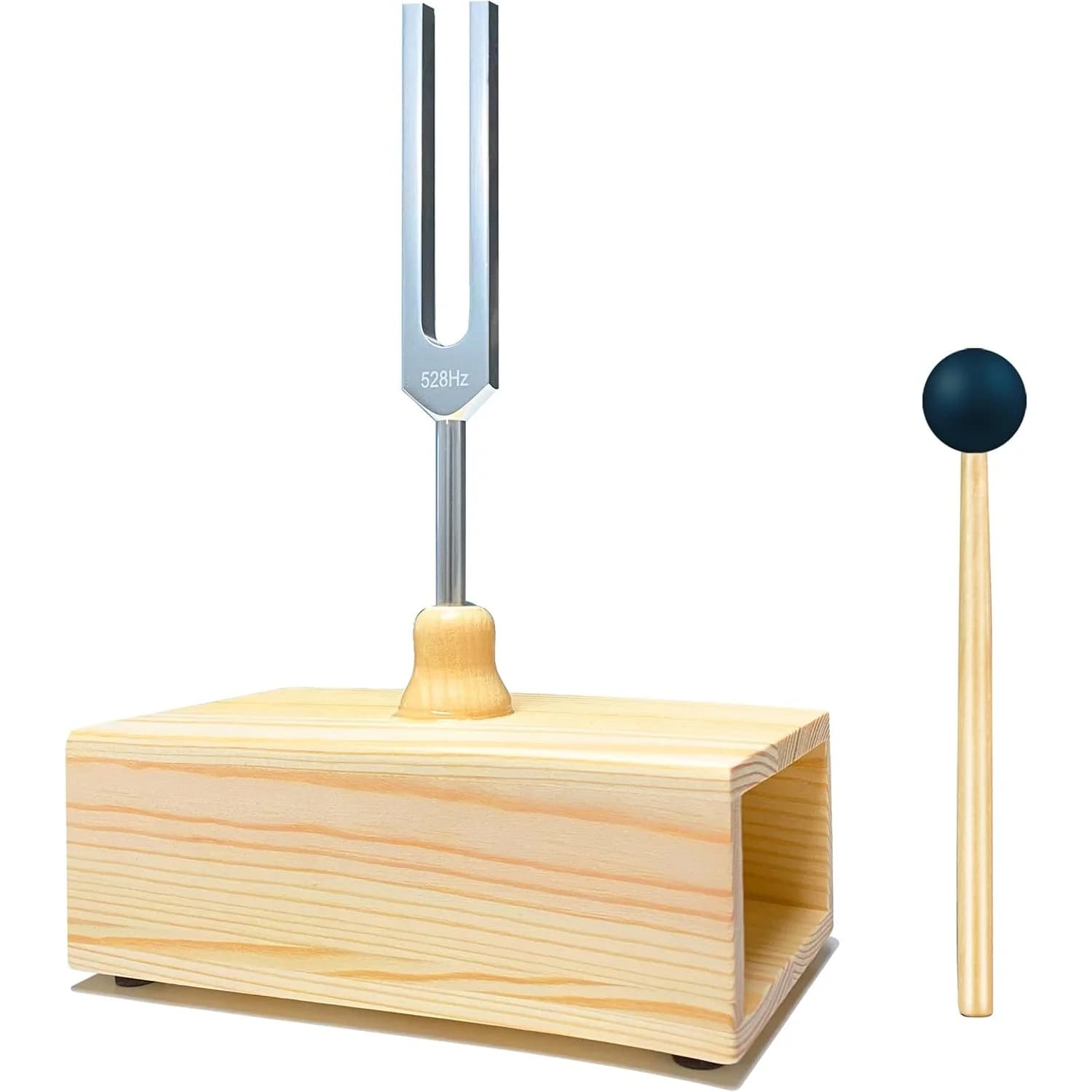 Diapason da 528 Hz con Scatola di Risonanza, in Lega di Alluminio, Altoparlante in Legno, Ideale per Terapia del Suono, Aromaterapia SPA