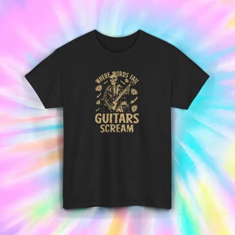 Maglietta con scheletro di chitarra Dovove parole Fail Rock Music Lover S 5XL