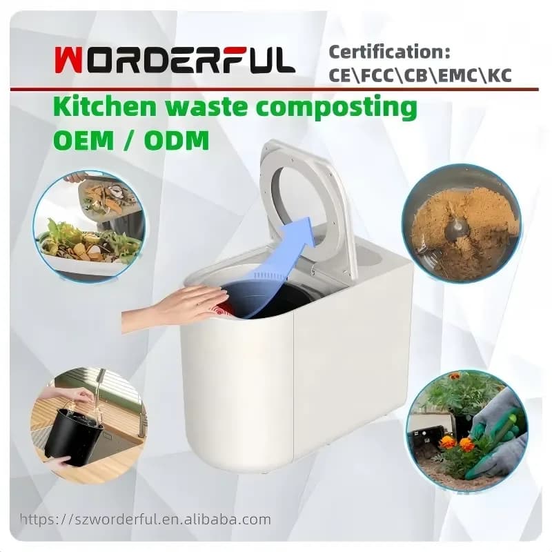 4.5L Electric Automatic Composter Smart Food Waste Disposal Machine Indoor Kitchen Garbage Recycler Household Organic Bin