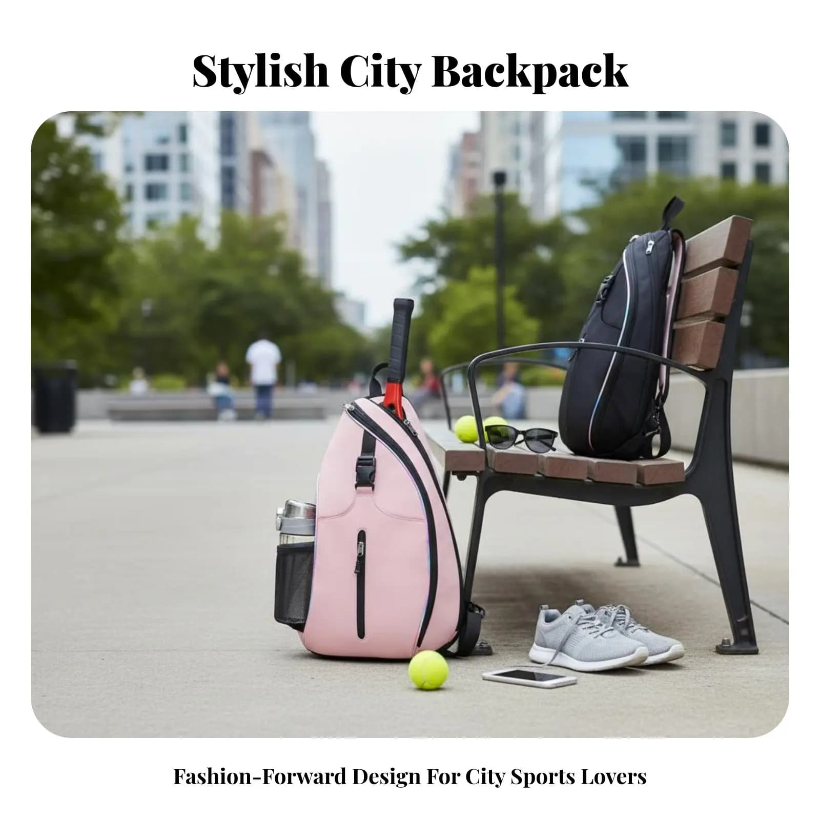 Robusto Pickleball Backpack, Badminton Equipment Bag, Racket Shoulder Bag, Spacious Sport Equipment Bag with Breathable Network for Women, Gym