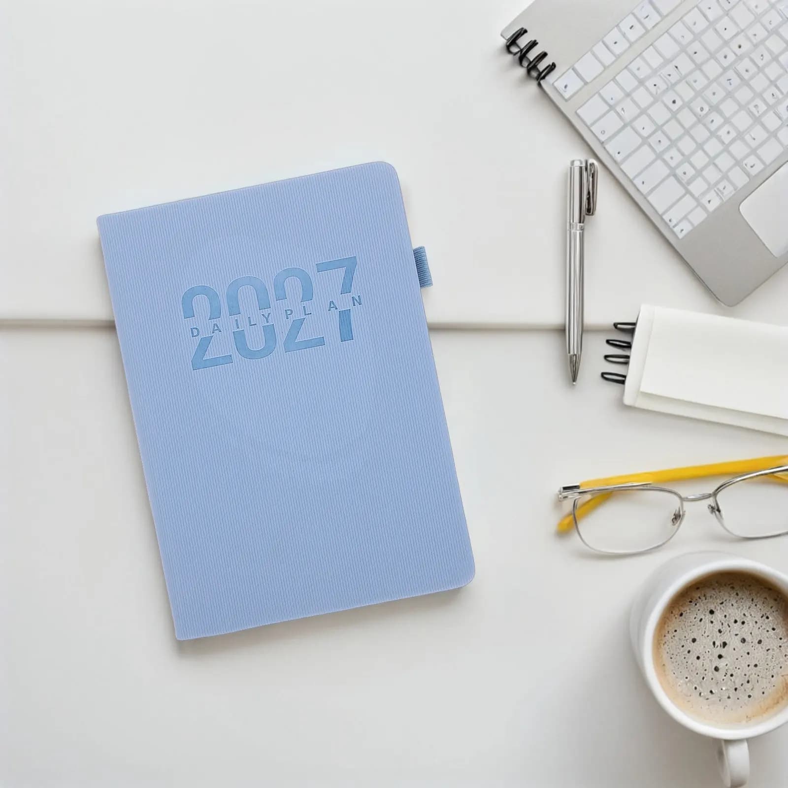 2027 Monthly Weekly Planner Hardcover Calendar Notebook A5 for Work Study Daily Scheduling Meeting Notes Agenda Organizer