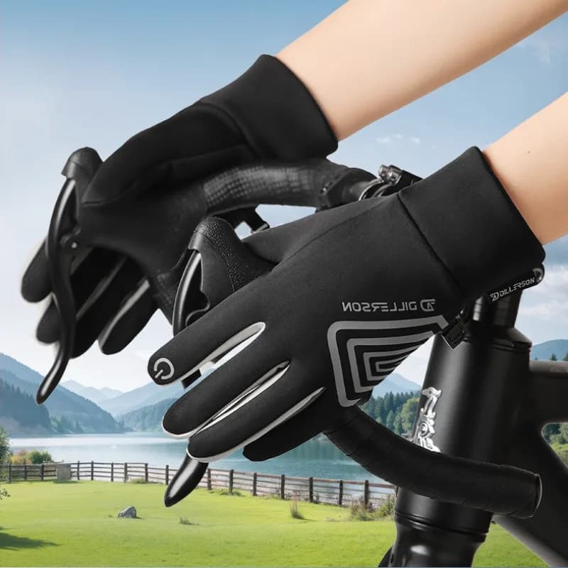 Guanti termici unisex per equitazione — Foderati in pile, antivento e impermeabili, compatibili con touchscreen per ciclismo e fitness all'aperto