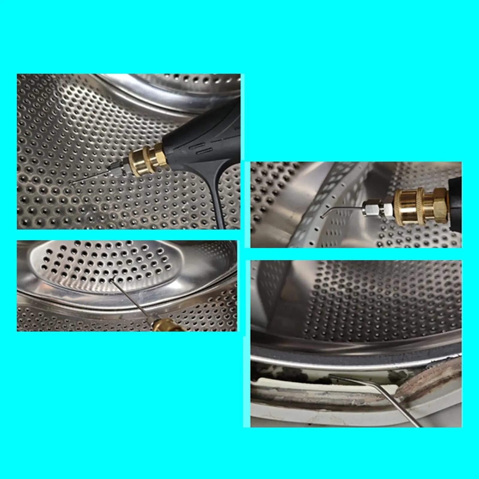 Kit di ugelli per idropulitrice ad alta pressione, set di strumenti portatili in acciaio inossidabile, punte a ago per lavatrice, per auto, interni, esterni, casa