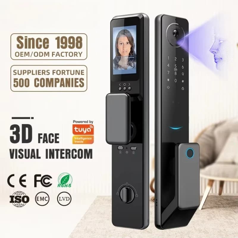 2025 Smart Door Lock Tuya Wifi Smart Fingerprint Cerradura Inteligente Digital Safe Door con serratura per fotocamera per la casa