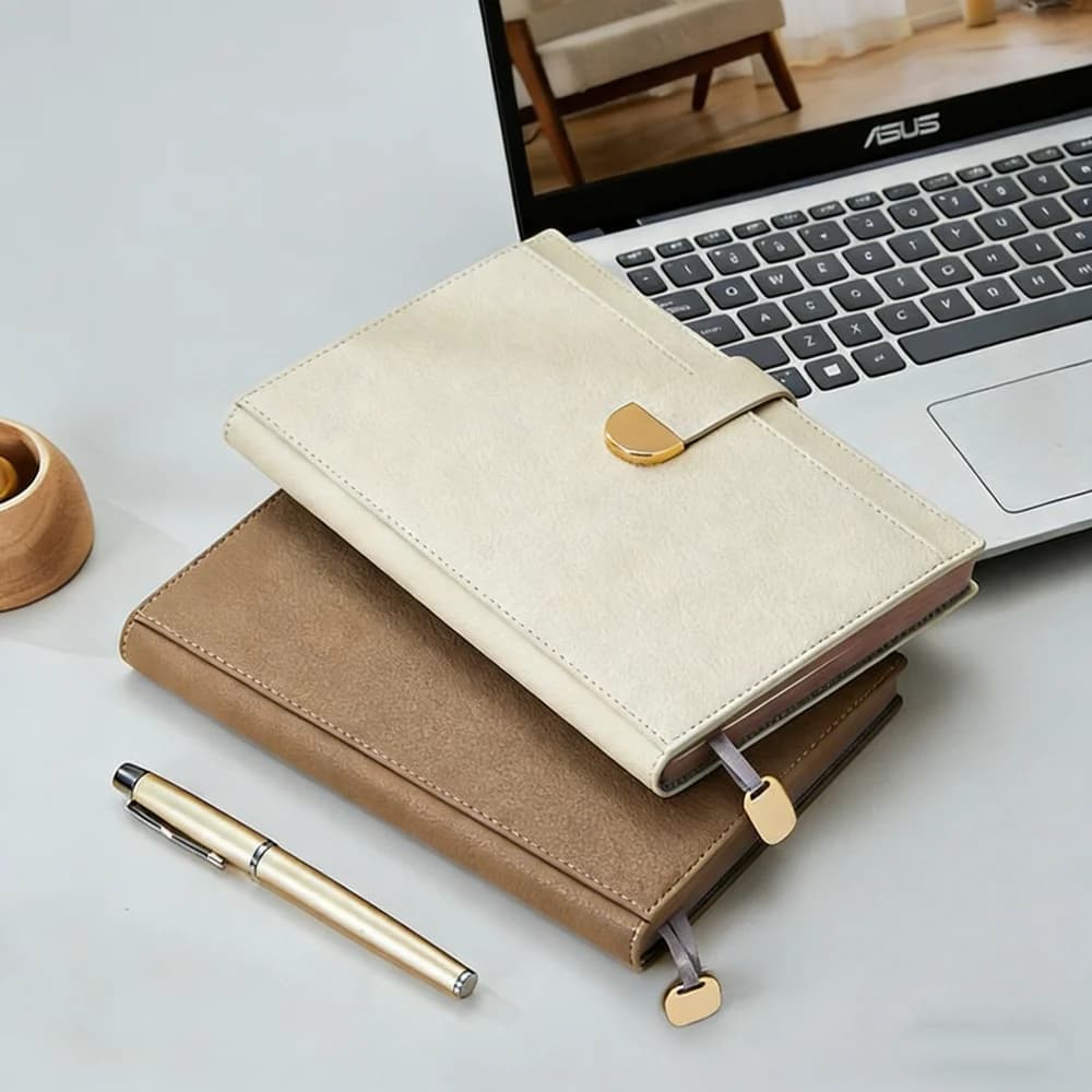 Pu Leather Journal Professional Stationary School Supplies Business A5 Notebook High-Quality Hardcover Thickened Meeting Journal