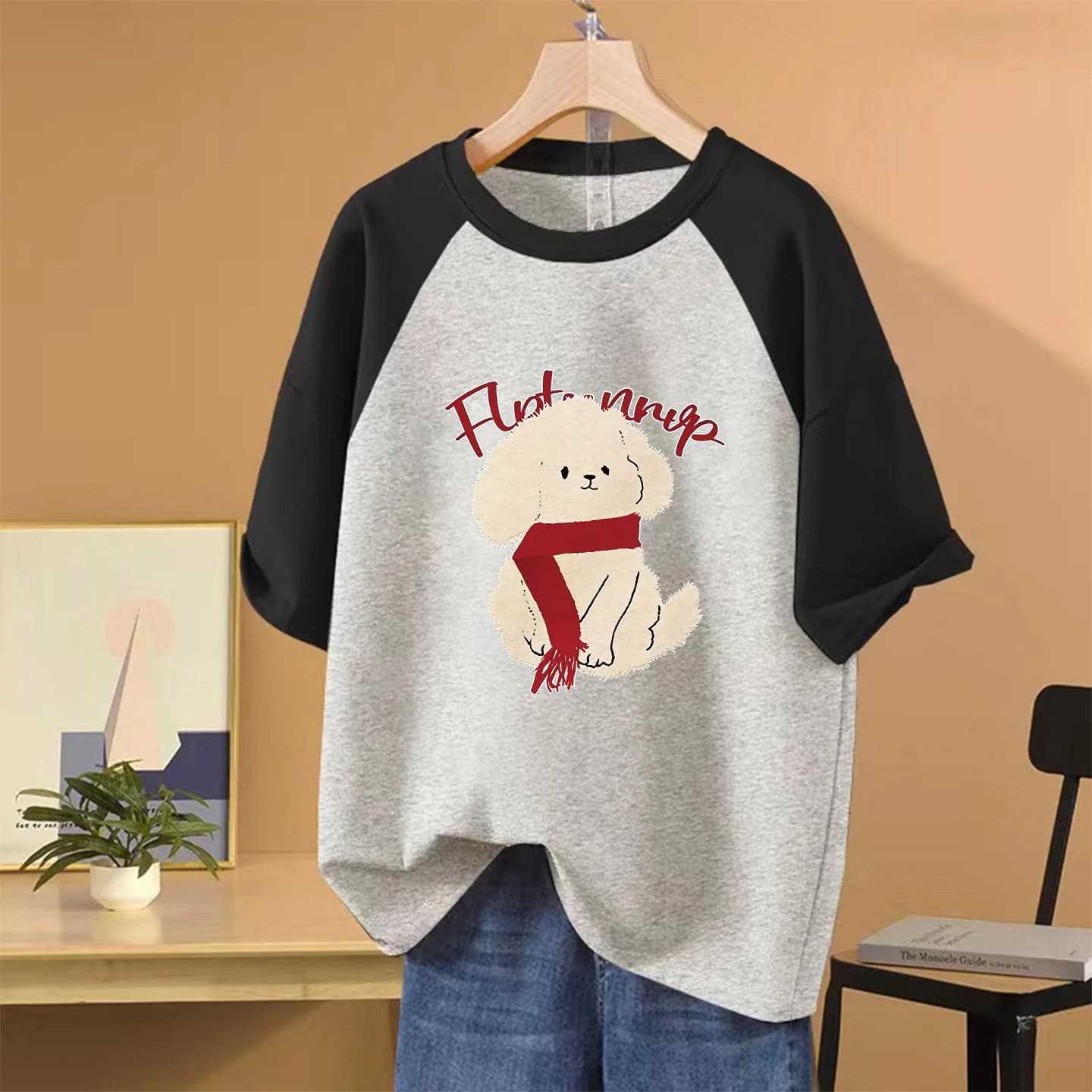 plus Size Women's Cotton T-Shirt round Neck Short Sleeve Oversize Summer Top Color Block Shoulder Insert Design Commute Style