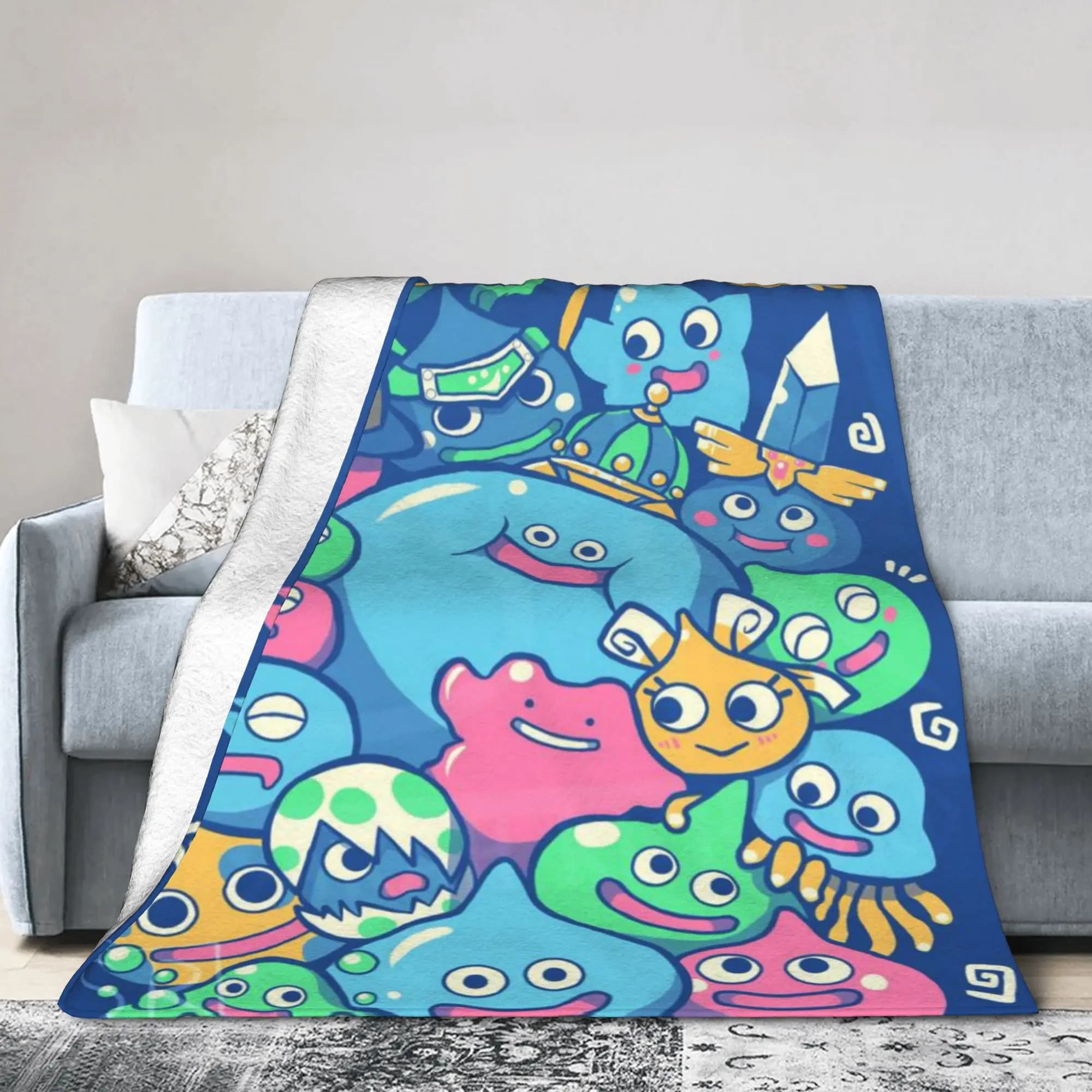 Slime Morimori Dragon Quest Blankets Soft Fleece Comfort Gifts Throw Blanket Rug Piece