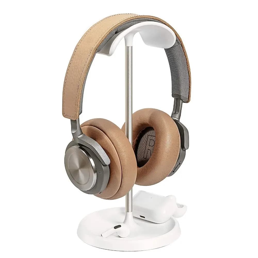 Nuovo supporto per cuffie staccabile con vassoio portaoggetti Supporto per cuffie portatile Espositore multifunzionale in tinta unita per scrivania