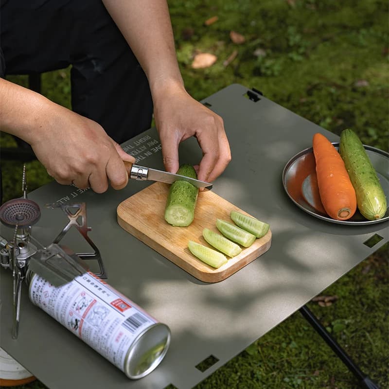 CAMPINGMOON Tagliere Portatile per Picnic, Frutta e Verdura, Tagliere in Legno a Doppia Faccia Senza Laccatura
