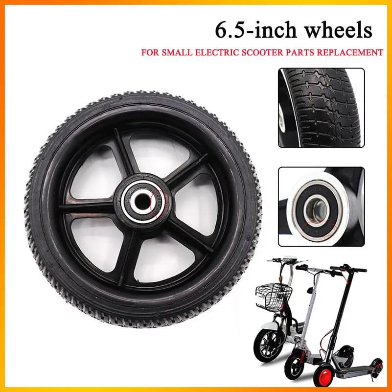 6.5 Inch Aluminum Alloy Wheel Solid Tire Rear Wheel Hub Spare Part for 5.5-6.5 Inch Electric Scooter Repair Part