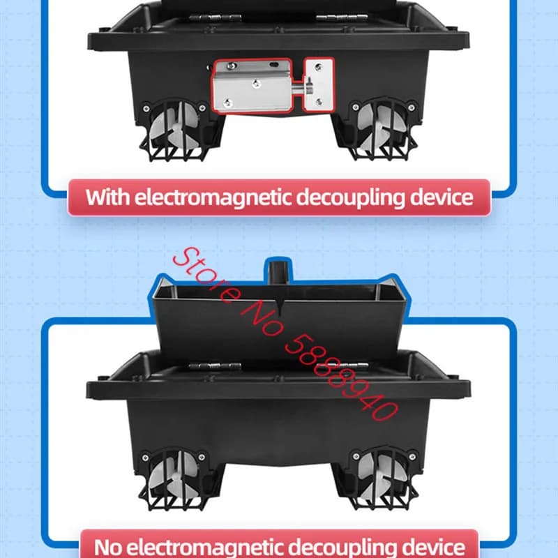 55CM High Speed Smart Electromagnetic Decoupling Remote Control RC Bait Boat 600M 2.5KG Load 12V Power Pull Net RC Fishing Boat