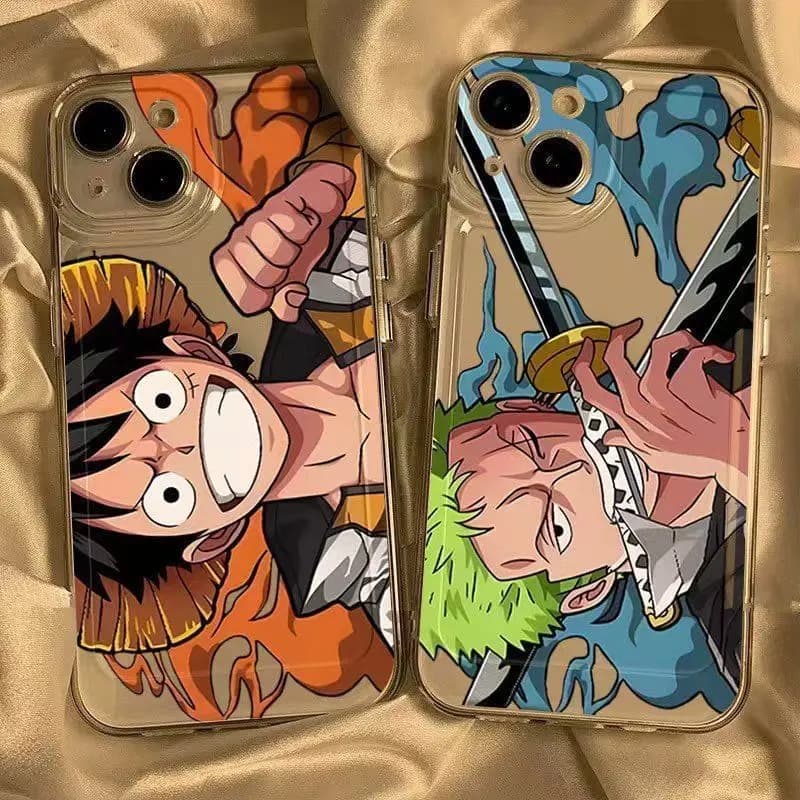 Custodia per telefono 3D ONE PIECE Zoro Rufy per iPhone 16 15 14 13 12 11 17 Pro Max Plus Air XR Mini One Pieces Cover morbida antiurto