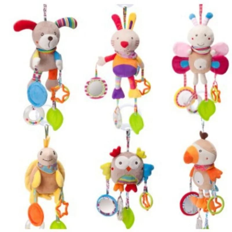 Simpatico cartone animato animale carillon di vento giocattolo per bambini letto di peluche ciondolo appeso passeggino di peluche appeso passeggino massaggiagengive per regali appena nati