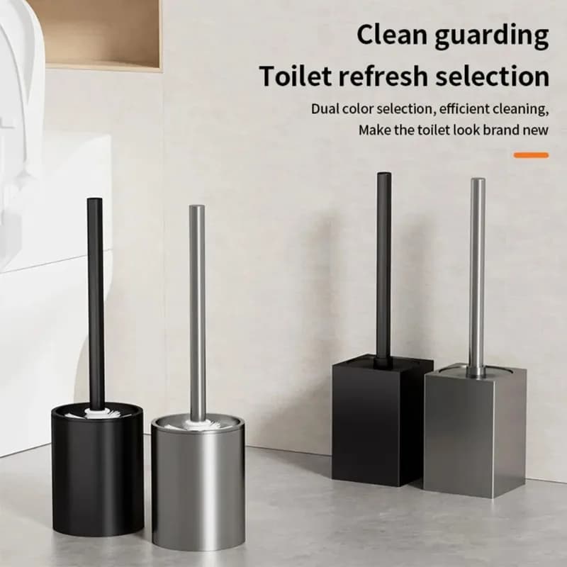 1pc scopino per WC guscio in metallo porta scopino a parete senza angolo morto strumenti per la pulizia della casa accessori per il bagno