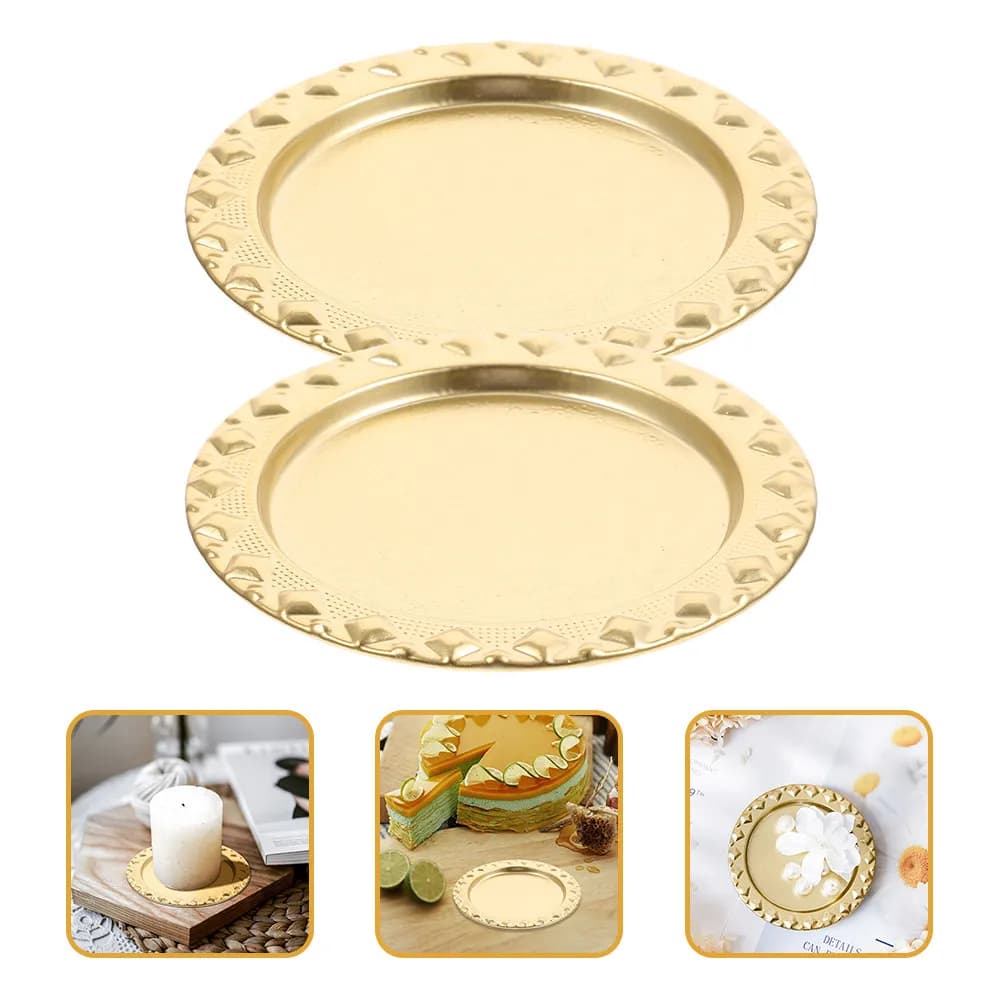Set di 2 Portacandele Rotondi in Metallo, Eleganti Supporti per Candele a Colonna, Centrotavola per Sala da Pranzo