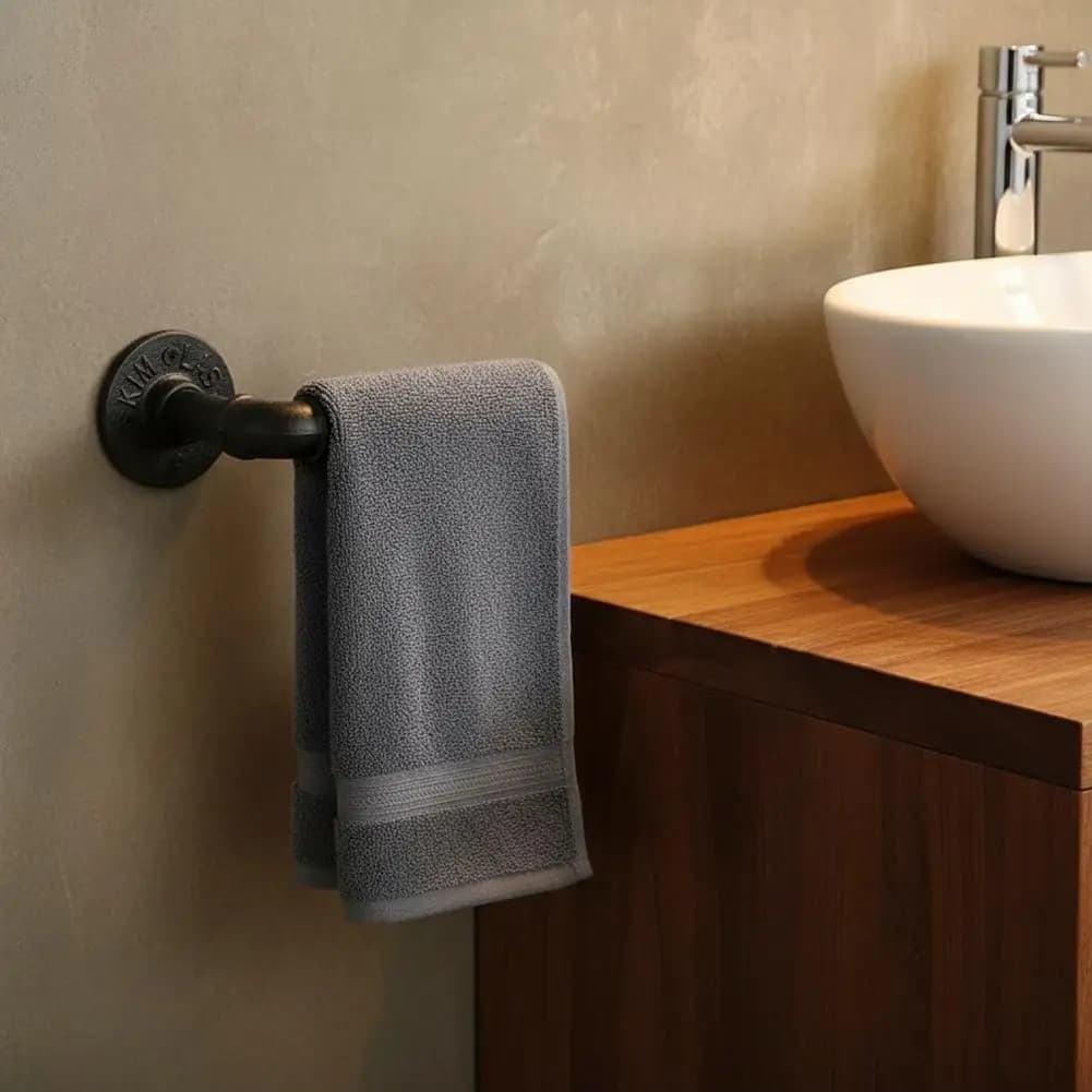 Porta carta igienica a forma di tubo, in ghisa, antiscivolo, accessorio portasciugamani da parete, multiuso, per il bagno, montabile a parete