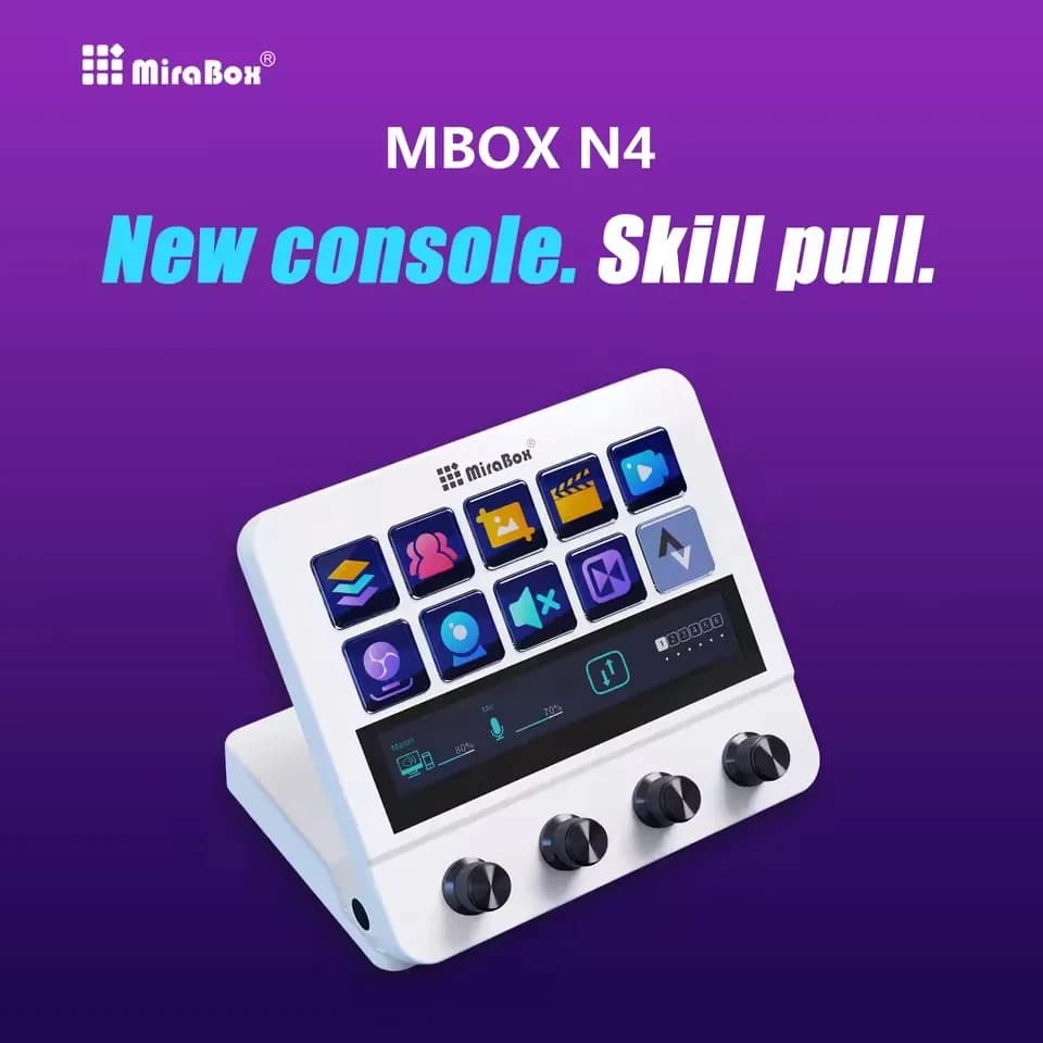 Mirabox N4 Stream Deck con 10 Tasti LCD, Console Live, Mini Tastierino, Streamdeck Deck Dock, Tastiera Macro Visuale per PC, Regalo