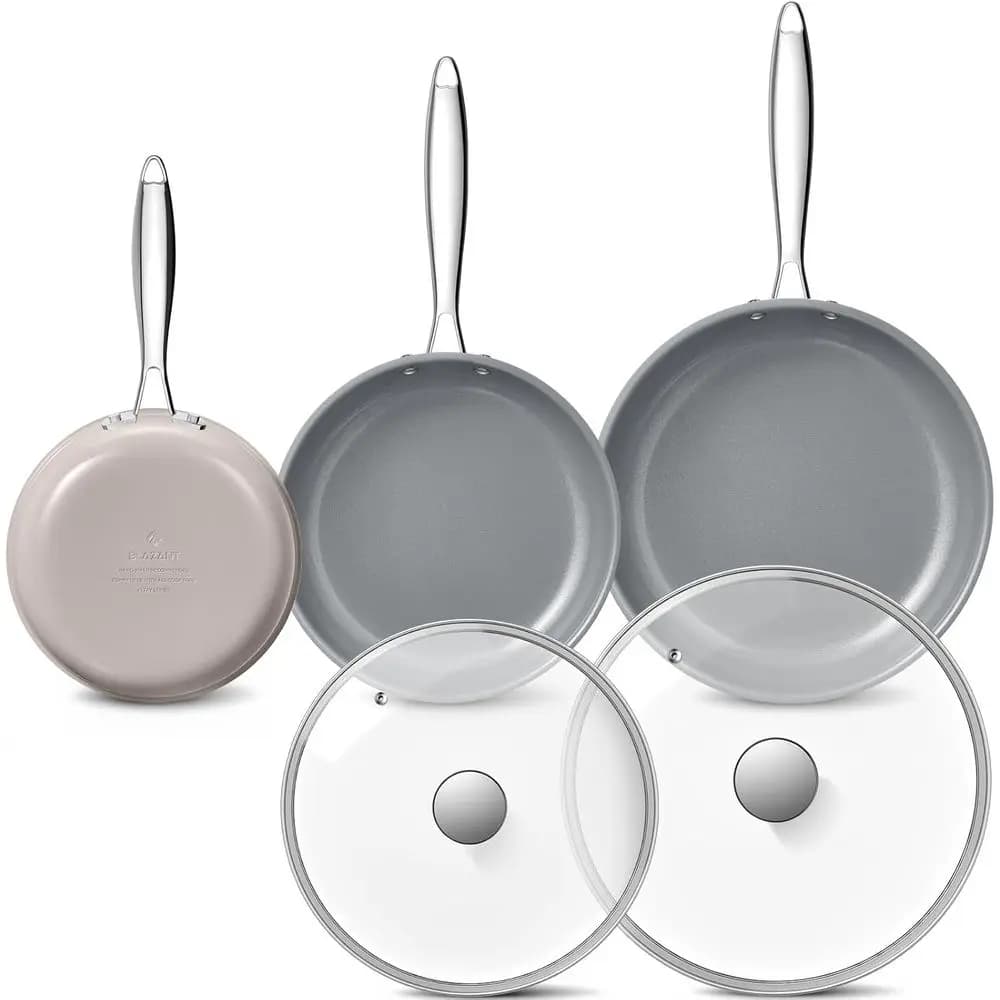 Set of Anti-stick pans, with lid, Induction base with Molecular Lech, Induction pots, Set of 8 10 11 Anti-stick pans