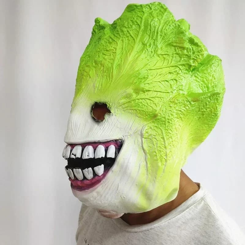 Cabbage Plants Role Masks Funny Props Botany Cosplay Supplies Full Face Latex Cabbage Masques Cabbage Headcover Mask