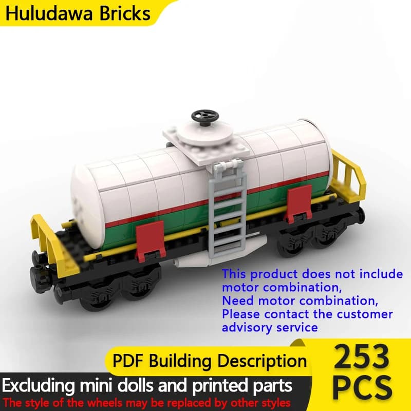 City Car Model MOC Building Bricks Railway Transport Fuel Wagon Modular Technology Children Holiday Gifts Assemble Toys Suit